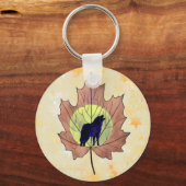 Porte-clés Loup dans la feuille d'érable (Recto)