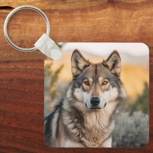 Porte-clés Loup dans la nature (Recto)