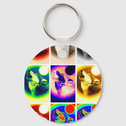 Porte-clés Loup d'art pop (Recto)