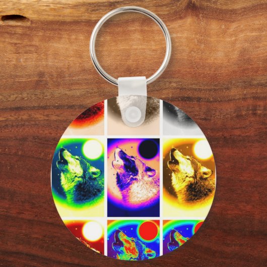 Porte-clés Loup d'art pop (Recto)