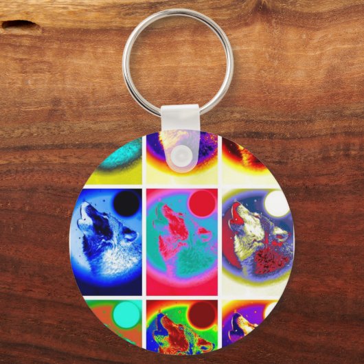Porte-clés Loup d'art pop (Recto)