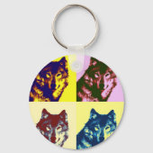Porte-clés Loup d'art pop (Recto)