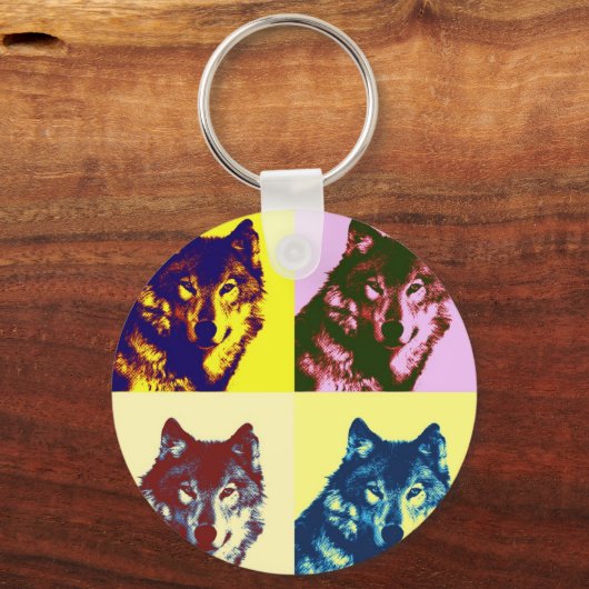 Porte-clés Loup d'art pop (Recto)
