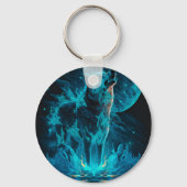 Porte-clés Loup de feu bleu (Recto)