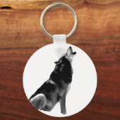 Porte-clés Loup de Howling blanc noir (Recto)