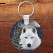 Porte-clés loup des neiges arctique (Recto)