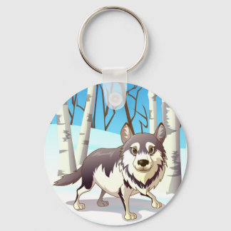 Porte-clés Loup d'hiver