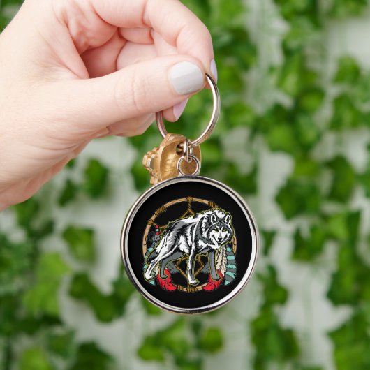 Porte-clés Loup Dreamcatcher (Main)