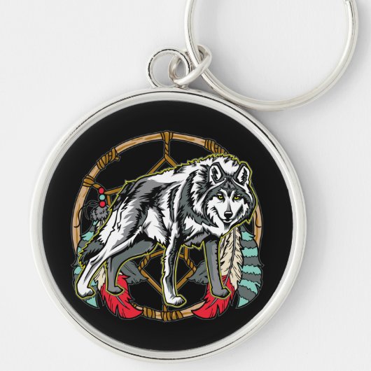 Porte-clés Loup Dreamcatcher (Devant)