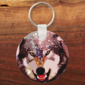 Porte-clés Loup en neige (Recto)