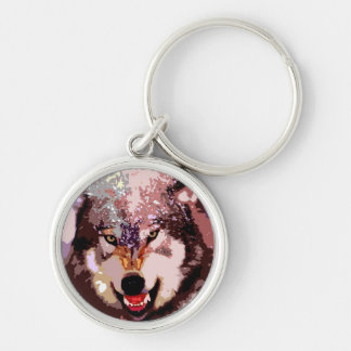 Porte-clés Loup en neige