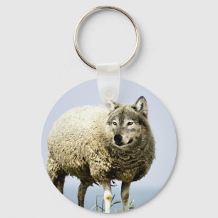 Porte-clés Loup en vêtements de mouton