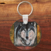 Porte-clés Loup encadré (Recto)