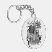 Porte-clés Loup et corbeau avec crâne (Devant gauche)