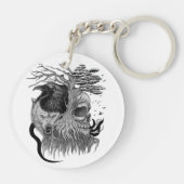 Porte-clés Loup et corbeau avec crâne (Dos)