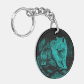 Porte-clés Loup et corbeau dans la nuit (Devant gauche)