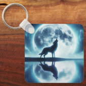 Porte-clés Loup et lune (Recto)