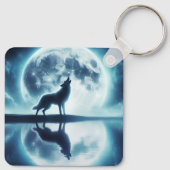 Porte-clés Loup et lune (Dos)