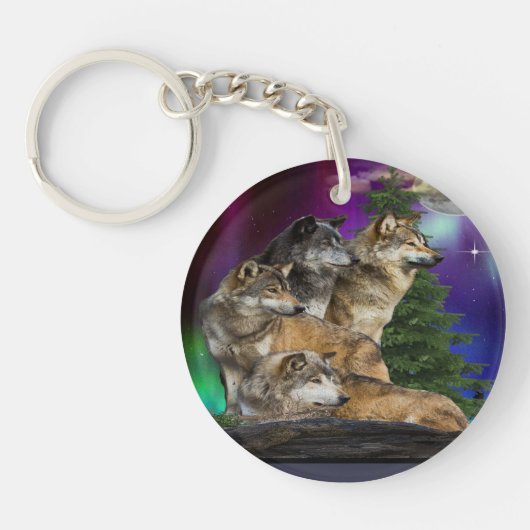 Porte-clés Loup et Lune (Devant)