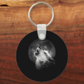 Porte-clés Loup et lune de Howling noir et blanc (Verso)