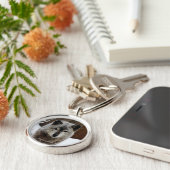 Porte-clés Loup gris en neige (Côté)