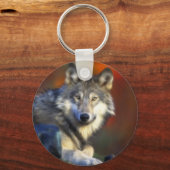 Porte-clés Loup gris, Espèces menacées Photographie numérique (Recto)