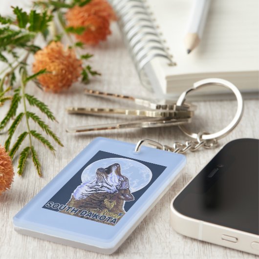 Porte-clés Loup gris HowlingSouth Dakota (Devant droit)