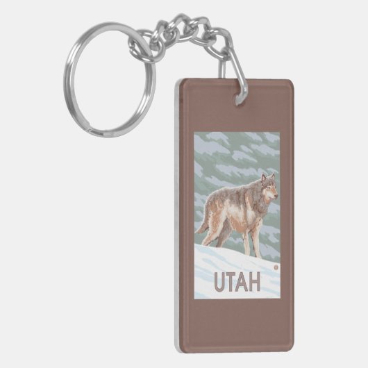Porte-clés Loup gris StandingUtah (Devant gauche)
