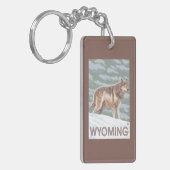 Porte-clés Loup gris StandingWyoming (Devant gauche)