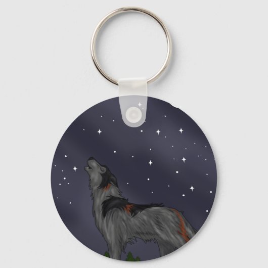 Porte-clés Loup hurlant (gris) (Recto)