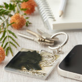 Porte-clés Loup noir celtique (Devant Droit)