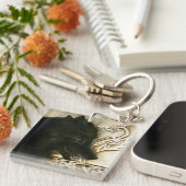 Porte-clés Loup noir celtique (Devant Droit)