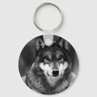 Porte-clés Loup noir et blanc