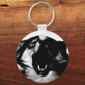 Porte-clés Loup noir et blanc (Recto)