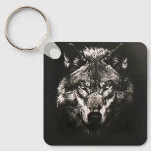Porte-clés Loup Sauvage Monochrome Majestueux