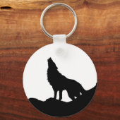 Porte-clés Loup solitaire debout sur une colline (Recto)