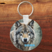 Porte-clés Loup solitaire masculin de Sigma (Recto)