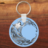 Porte-clés Loup tribal - Ombragé (Recto)