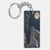 Porte-clés Loups hurlant à la Pleine lune de nuit (Devant gauche)