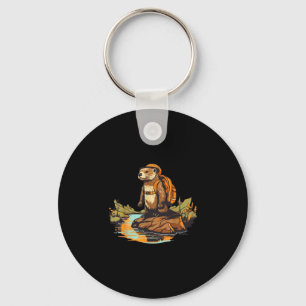 Porte-clés Loutre de rivière randonnée animal extérieur de ra