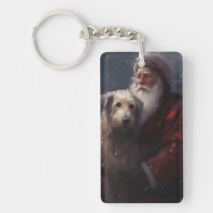 Porte-clés Louveteau avec le Père Noël Noël Festif