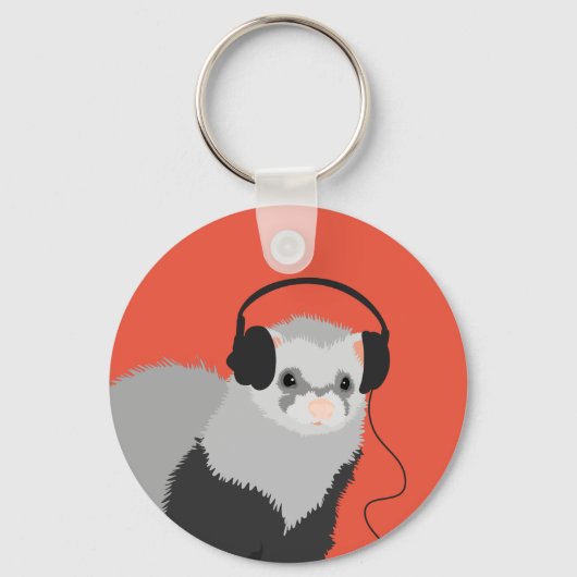 Porte-clés Louveur de musique de code QR de Ferret (Recto)
