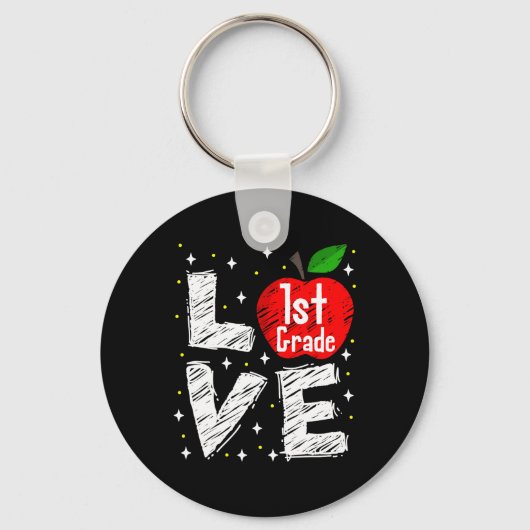 Porte-clés Love 1st Grade Apple Fun Ck To School Teacher Gift (Recto)