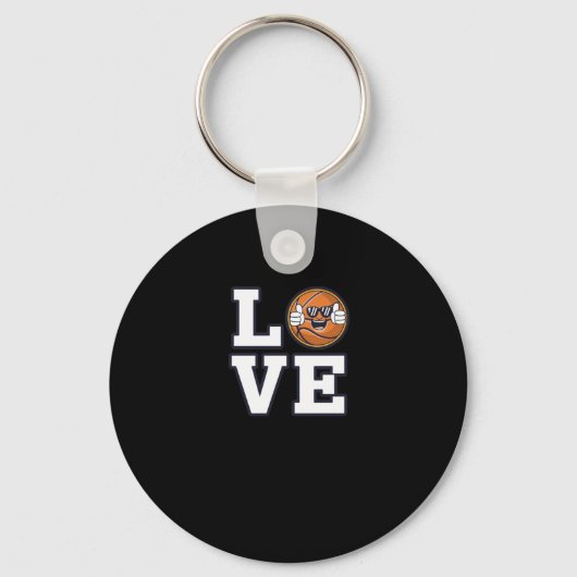 Porte-clés Love Basketball Design Avec Cool Emoji Et (Recto)