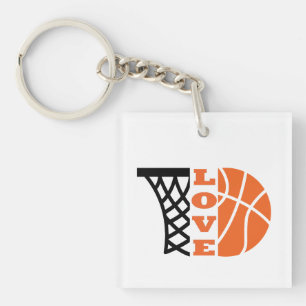 Porte-clés Love Basketball hoop et orange ball