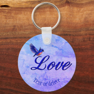 Porte-clés Love Bluebird Personalized