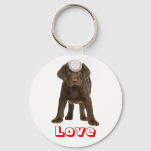 Porte-clés Love Chocolate Labrador Retriever Puppy Keychain