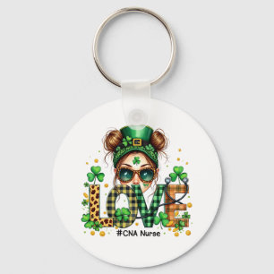 Porte-clés Love CNA Nurse Health Care St Patrick's Day