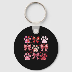 Porte-clés Love Coeur Chien Empreinte de patte Coquette Aesth