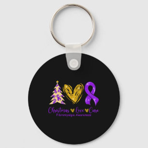 Porte-clés Love Cure Purple Ribbon Fibromyalgie Sensibilisati